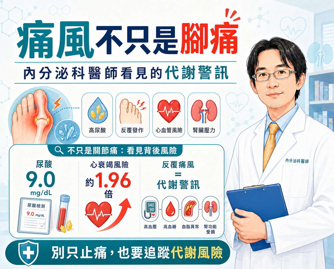 痛風不只是腳痛，更有心血管風險